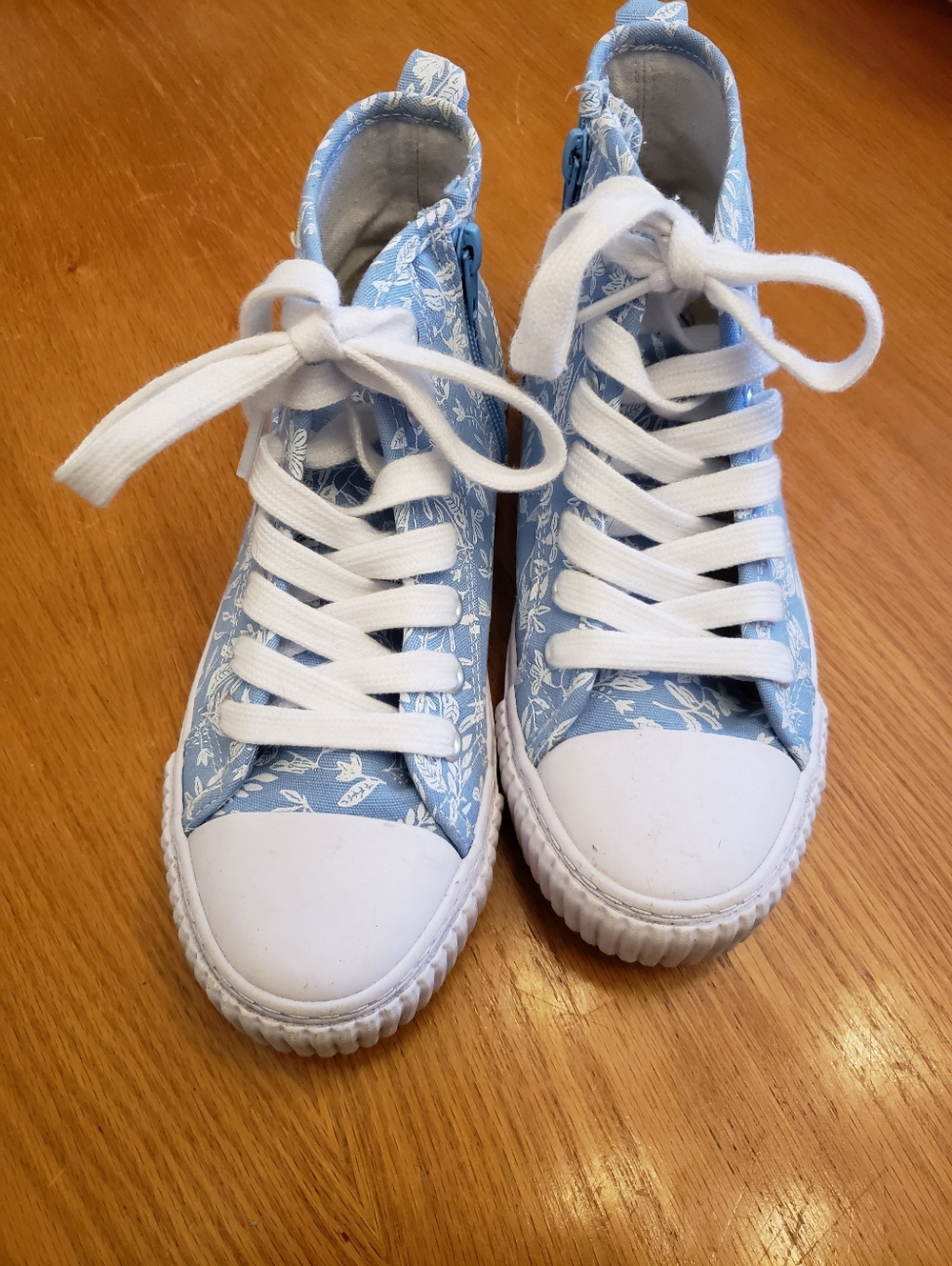 Girls Side Zip High Top Sneakers, Size 4